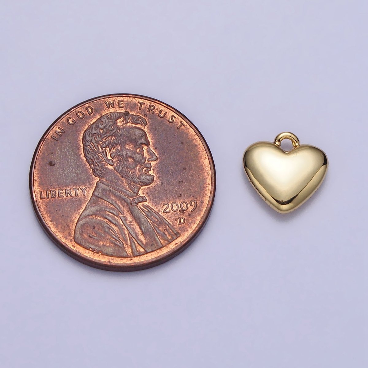 24K Gold Filled Heart Valentine Love Add-On Charm in Gold &amp; Silver | AC-347 AC-348