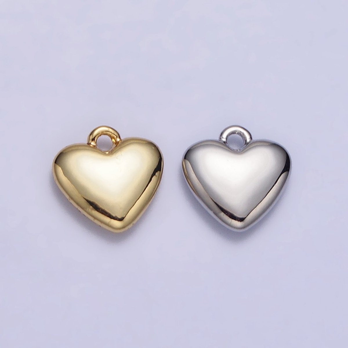 24K Gold Filled Heart Valentine Love Add-On Charm in Gold &amp; Silver | AC-347 AC-348