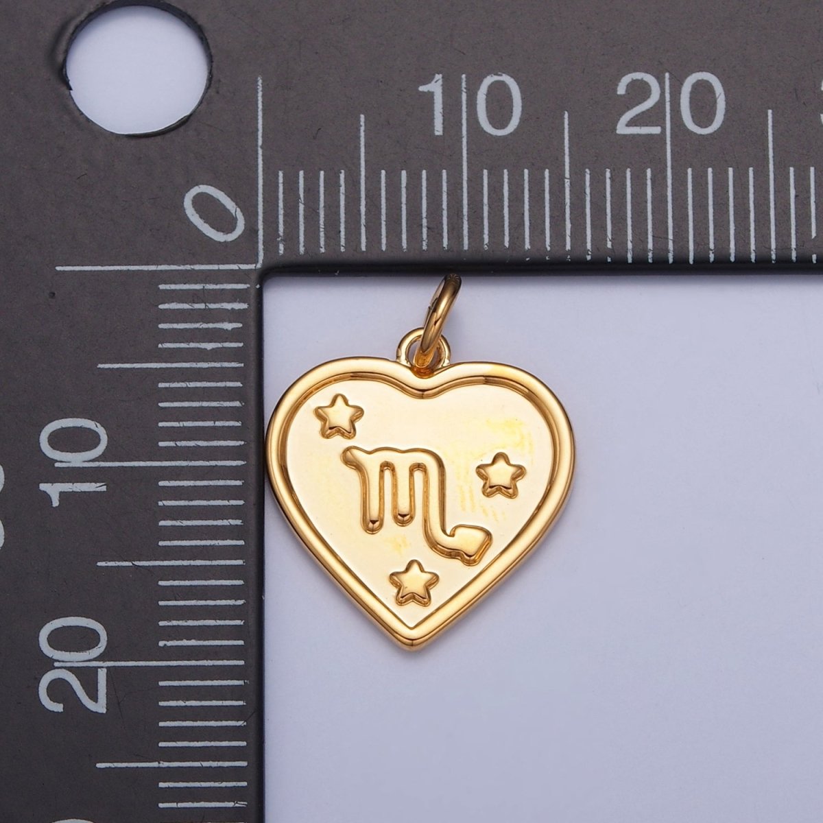24k Gold Filled Heart Zodiac Charm Dainty Astrological Zodiac Signs Add on Charm A-A1451-A-A1456