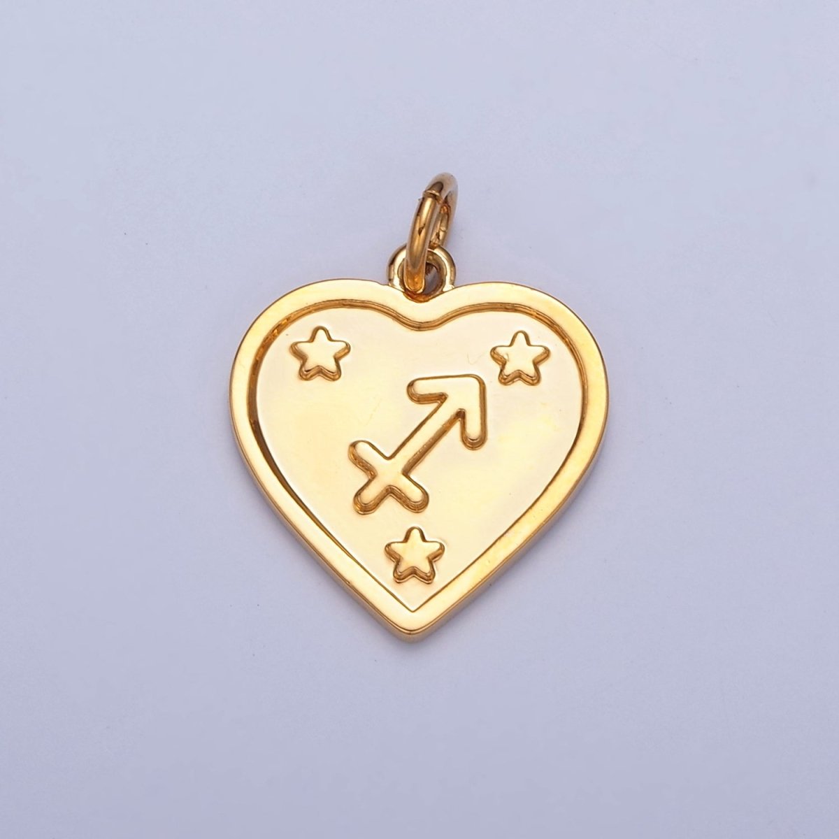 24k Gold Filled Heart Zodiac Charm Dainty Astrological Zodiac Signs Add on Charm A-A1451-A-A1456