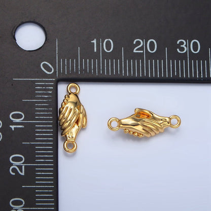 24K Gold Filled Holding On Hand Gesture Minimalist Multidimensional Connector | F516