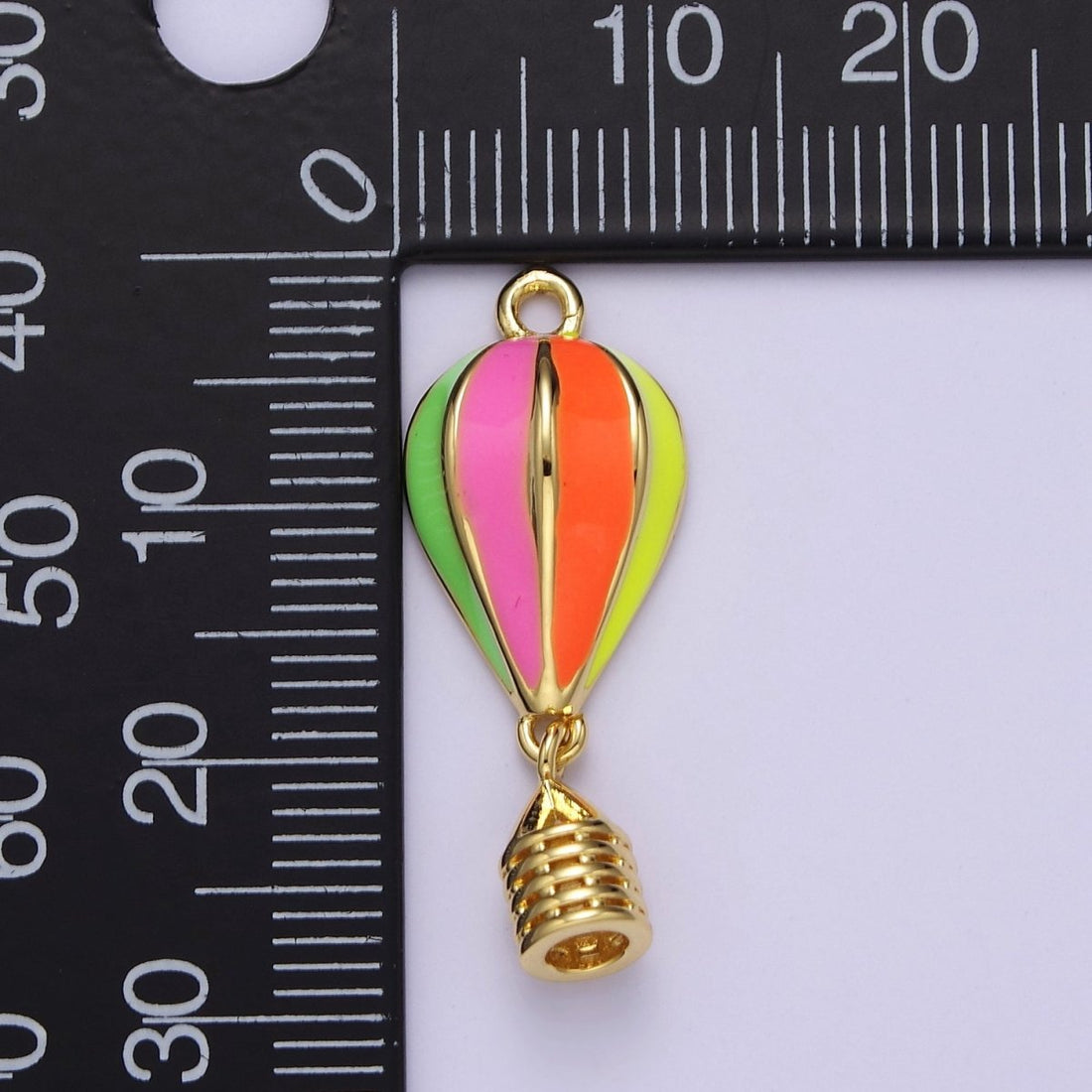 24K Gold Filled Hot Air Balloon Pendant, Dainty Color Enamel Necklace Earring Bracelet Charm for DIY Jewelry Making Supply E-764