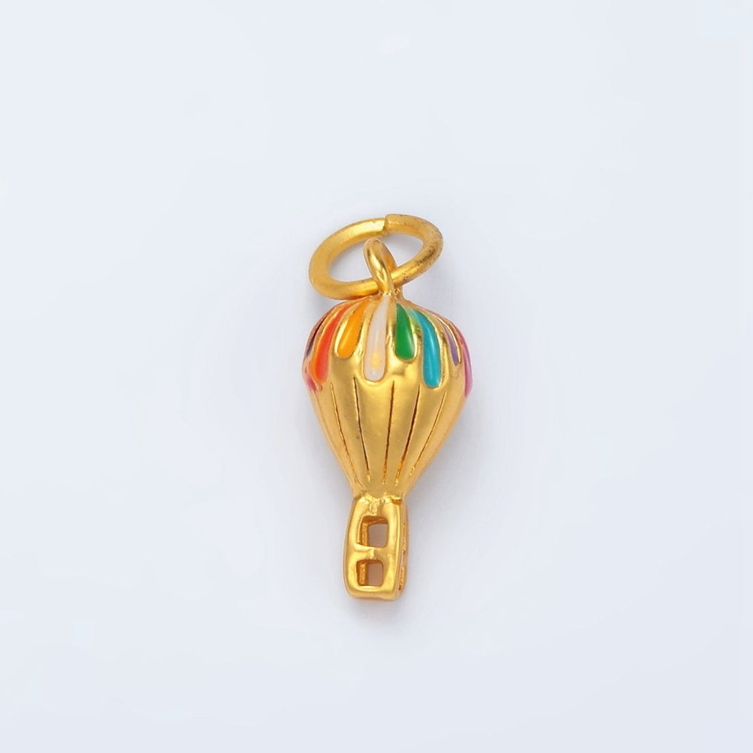 24K Gold Filled Hot Air Balloon Small Enamel Charm | M149