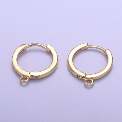 24K Gold Filled Huggies Open Loop Earrings  L-226