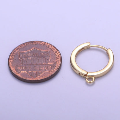 24K Gold Filled Huggies Open Loop Earrings  L-226