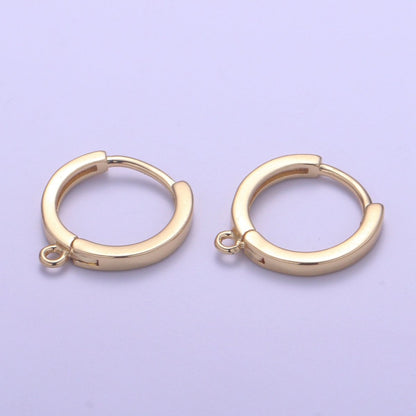24k Gold Filled Huggies Open Loop Earrings Supplies | K-872