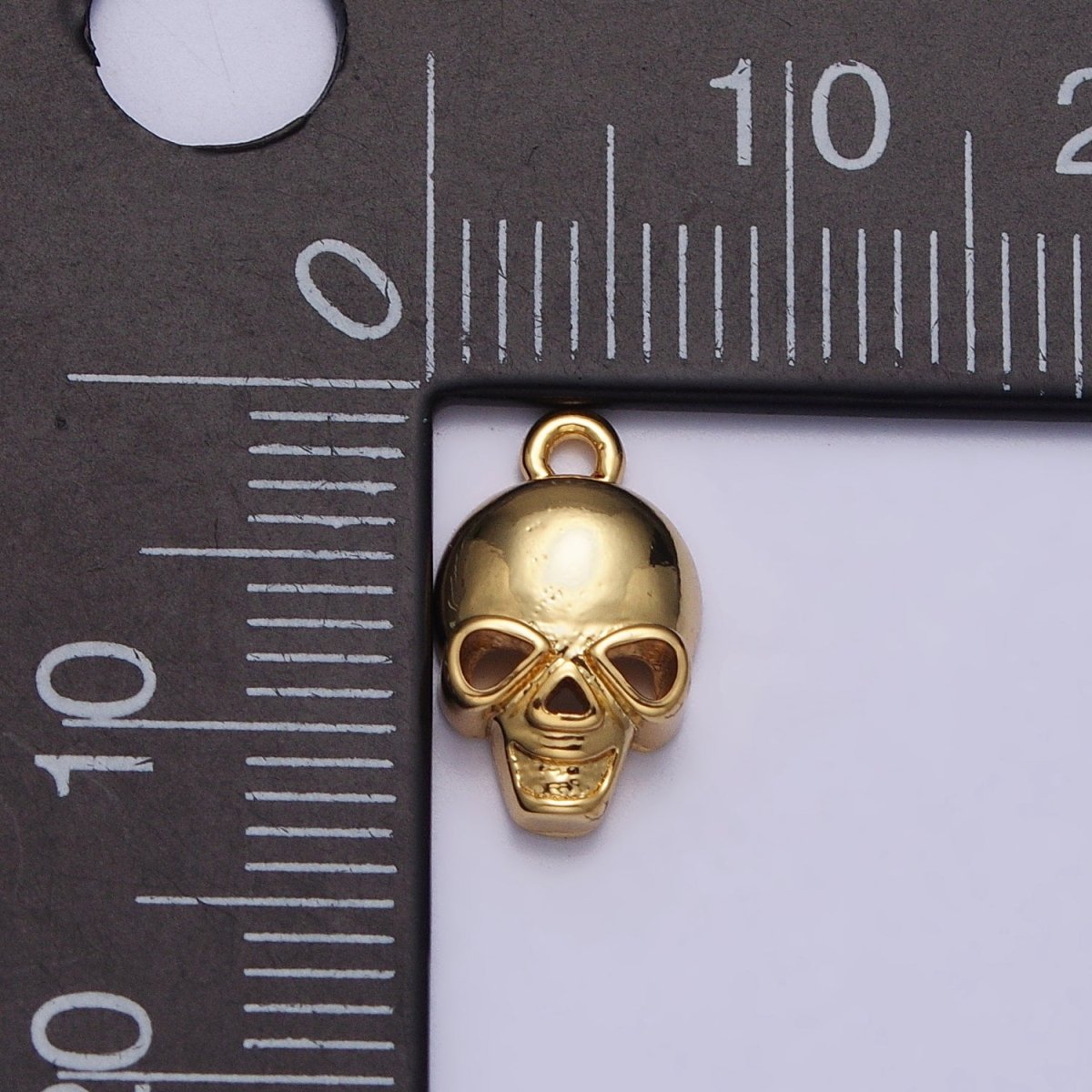 24K Gold Filled Human Skeleton Skull Add-On Charm in Gold &amp; Silver | AC341 AC342
