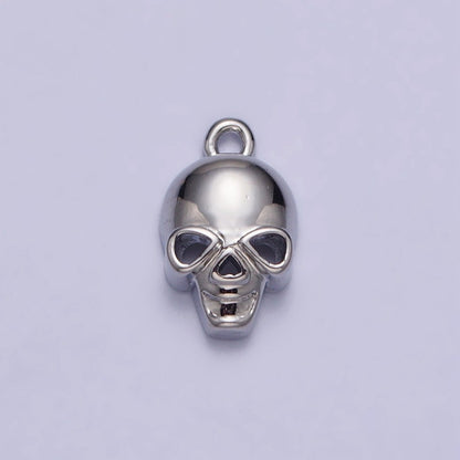 24K Gold Filled Human Skeleton Skull Add-On Charm in Gold &amp; Silver | AC341 AC342