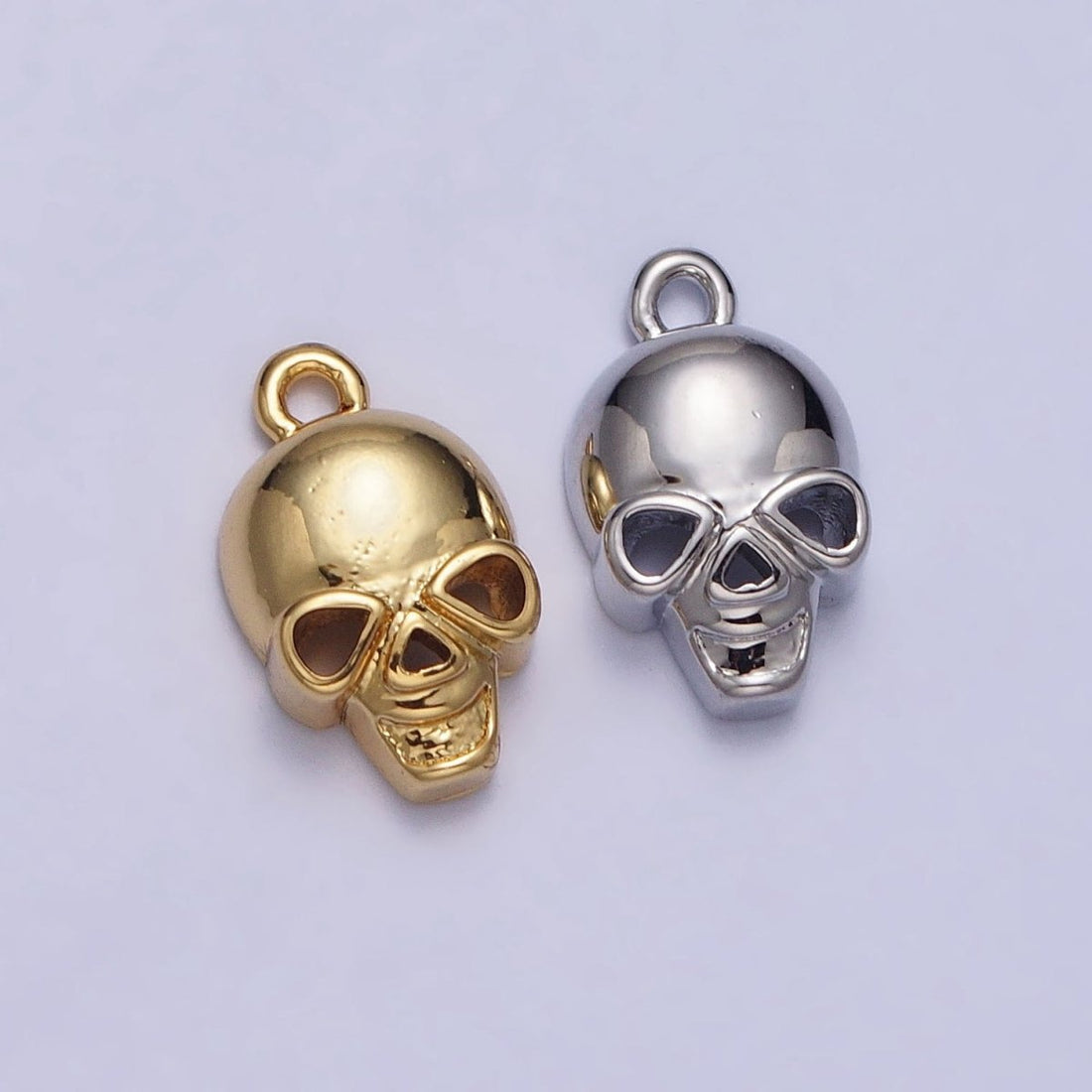 24K Gold Filled Human Skeleton Skull Add-On Charm in Gold &amp; Silver | AC341 AC342