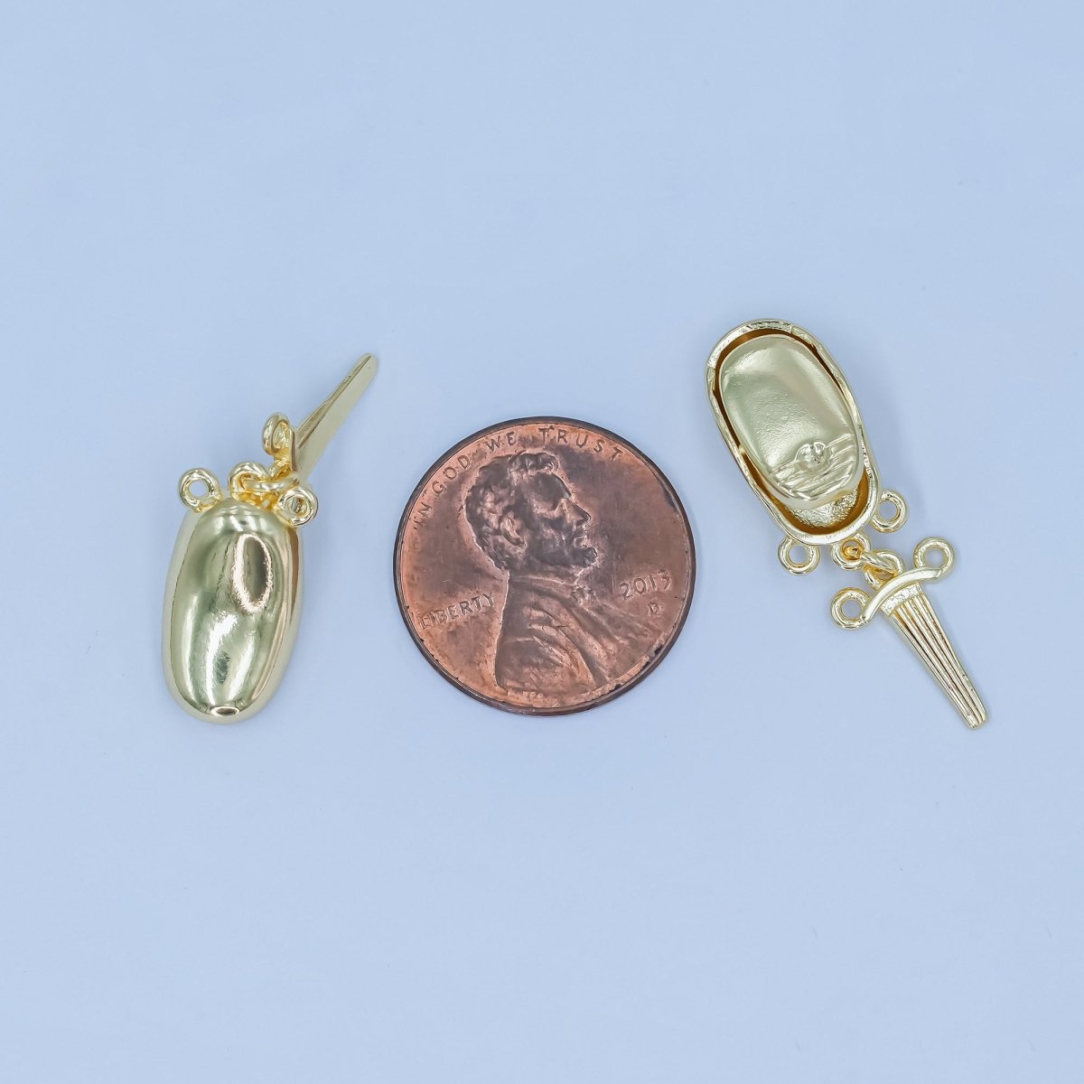 24K Gold Filled Ingot Bean Buckle Closure Finding Set | Z1126