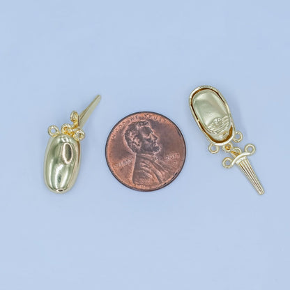 24K Gold Filled Ingot Bean Buckle Closure Finding Set | Z1126