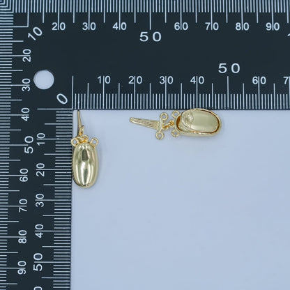 24K Gold Filled Ingot Bean Buckle Closure Finding Set | Z1126