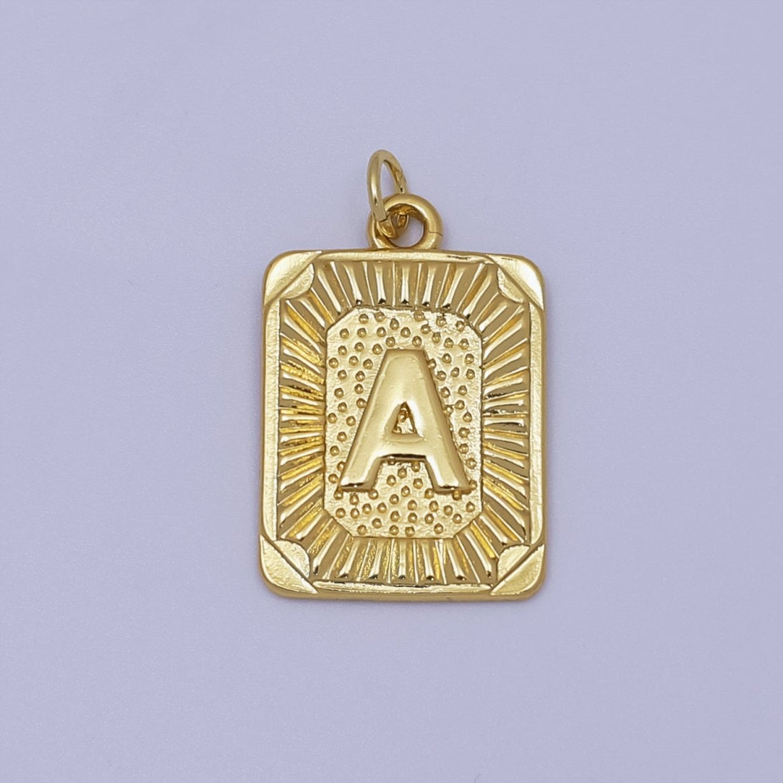 24k Gold Filled Initial Tag Letter Charm A - Z Alphabet Letter Tile Charm Pendant Personalized Charm for Designer Inspired Necklace Jewelry Making A716~A728