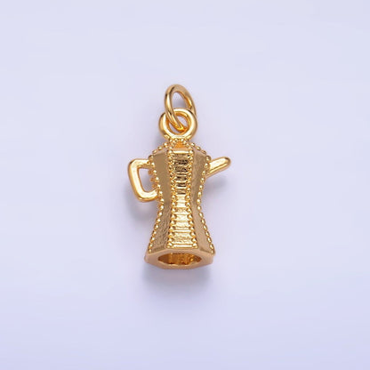 24K Gold Filled Italian Expresso Coffee Maker Pot Multidimensional Charm | W318