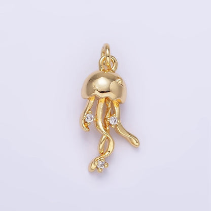 24K Gold Filled Jellyfish Ocean Animal Charm | AG850