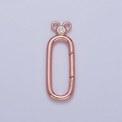 24K Gold Filled Jewelry Closure, Rectangle Toggle Clasps with Cubic Zirconia L-782~L-785