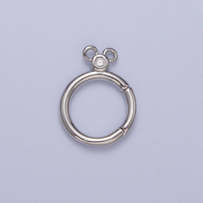 24K Gold Filled Jewelry Closure, Round Toggle Clasps with Cubic Zirconia L-790~L-793