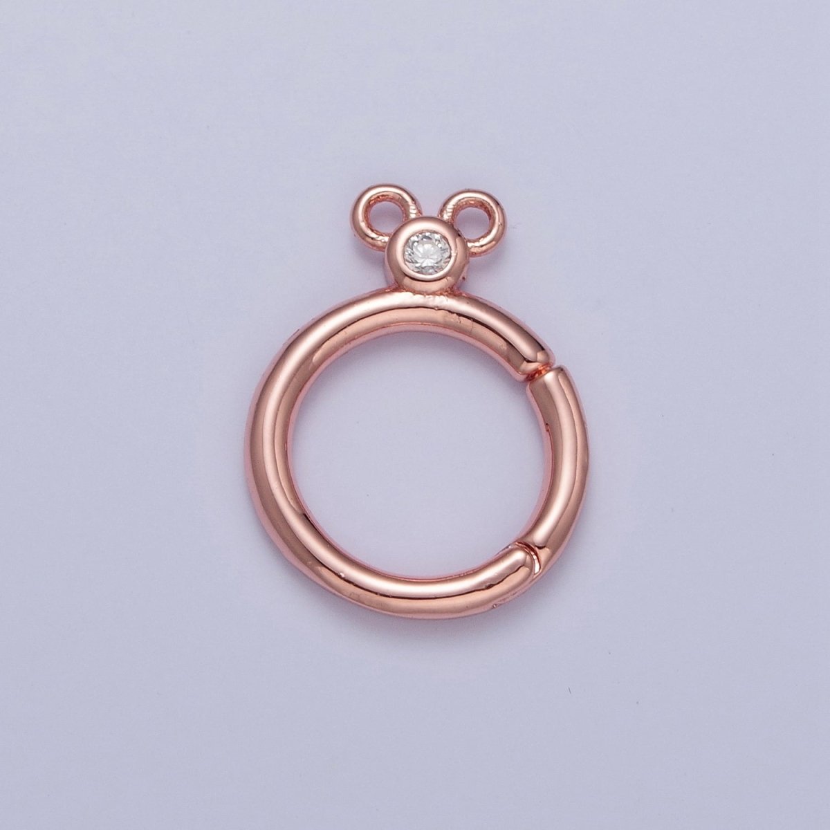 24K Gold Filled Jewelry Closure, Round Toggle Clasps with Cubic Zirconia L-790~L-793