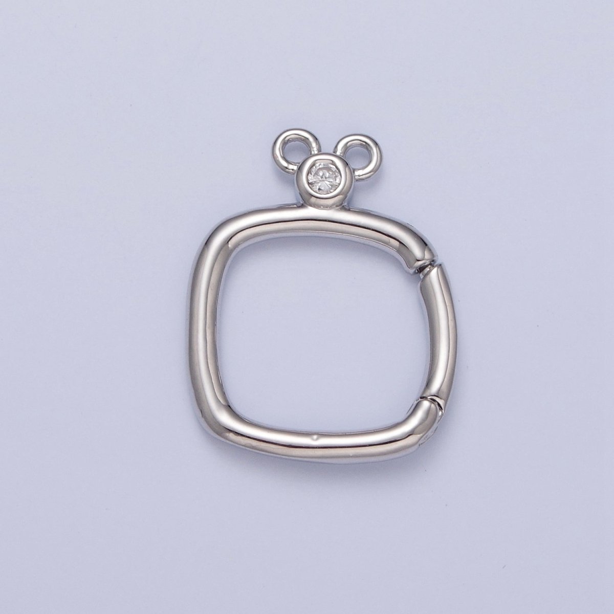 24K Gold Filled Jewelry Closure, Square Toggle Clasps with Cubic Zirconia L-794~L-797