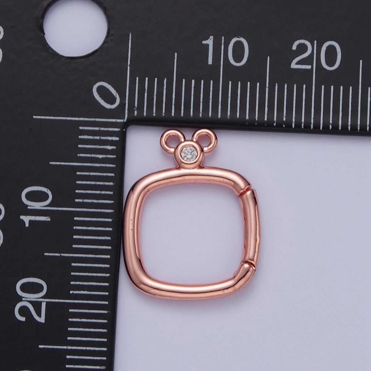 24K Gold Filled Jewelry Closure, Square Toggle Clasps with Cubic Zirconia L-794~L-797