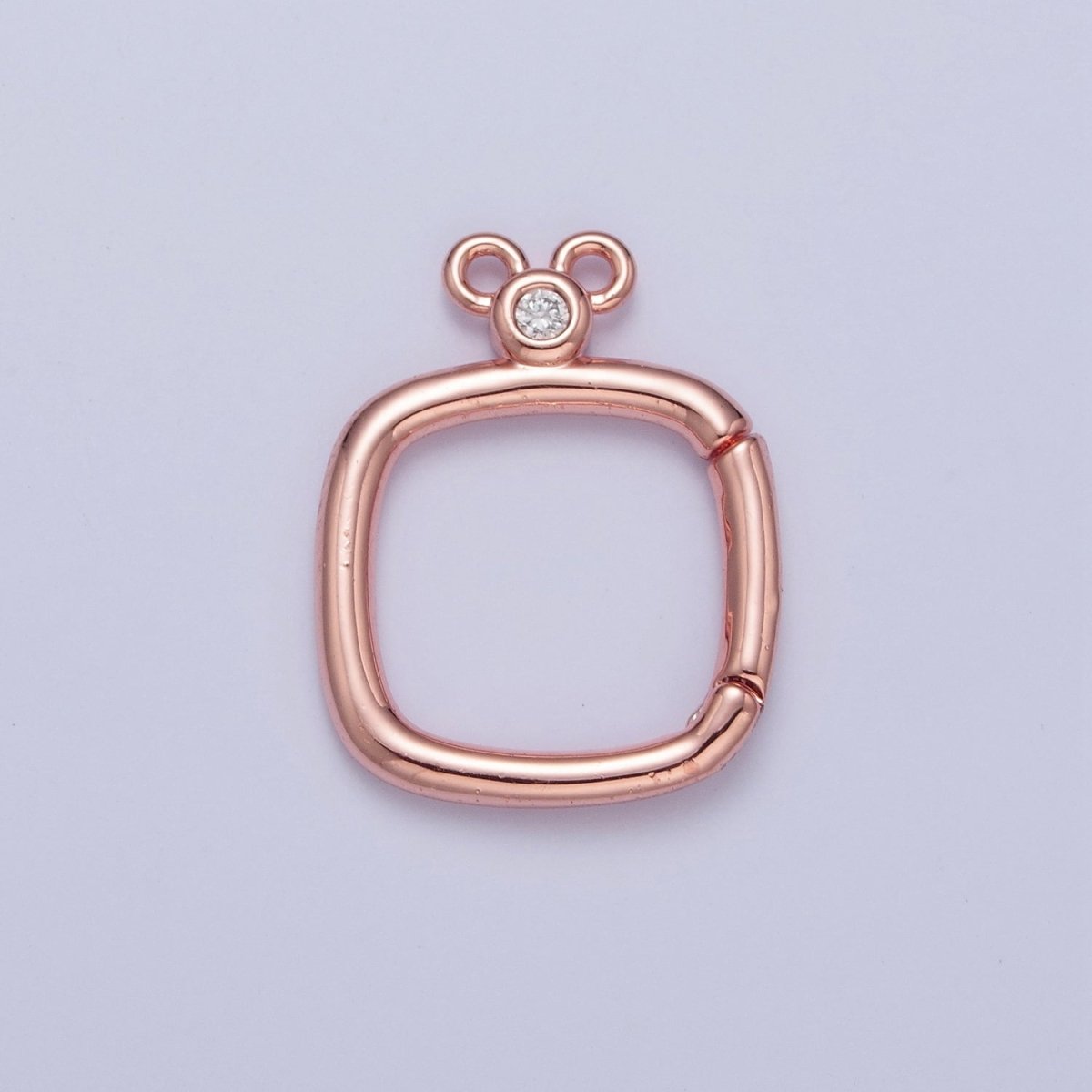 24K Gold Filled Jewelry Closure, Square Toggle Clasps with Cubic Zirconia L-794~L-797