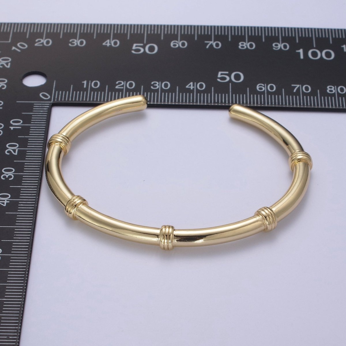 24K Gold Filled Knot Bangle Bracelet, Minimalist Small Knots Stacking Cuff Bracelet | WA-661 Clearance Pricing