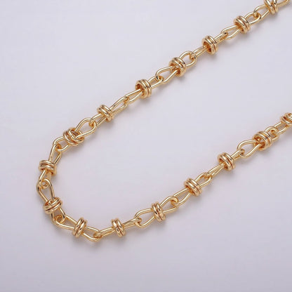 24K Gold Filled Knot Cable Chain Link Bold 6.8mm Cable Chain Link Unfinished Yard Chain in Gold &amp; Silver | ROLL-1309 ROLL-1310 Clearance Pricing