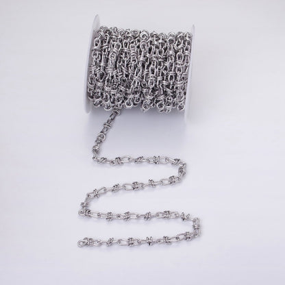 24K Gold Filled Knot Cable Chain Link Bold 6.8mm Cable Chain Link Unfinished Yard Chain in Gold &amp; Silver | ROLL-1309 ROLL-1310 Clearance Pricing