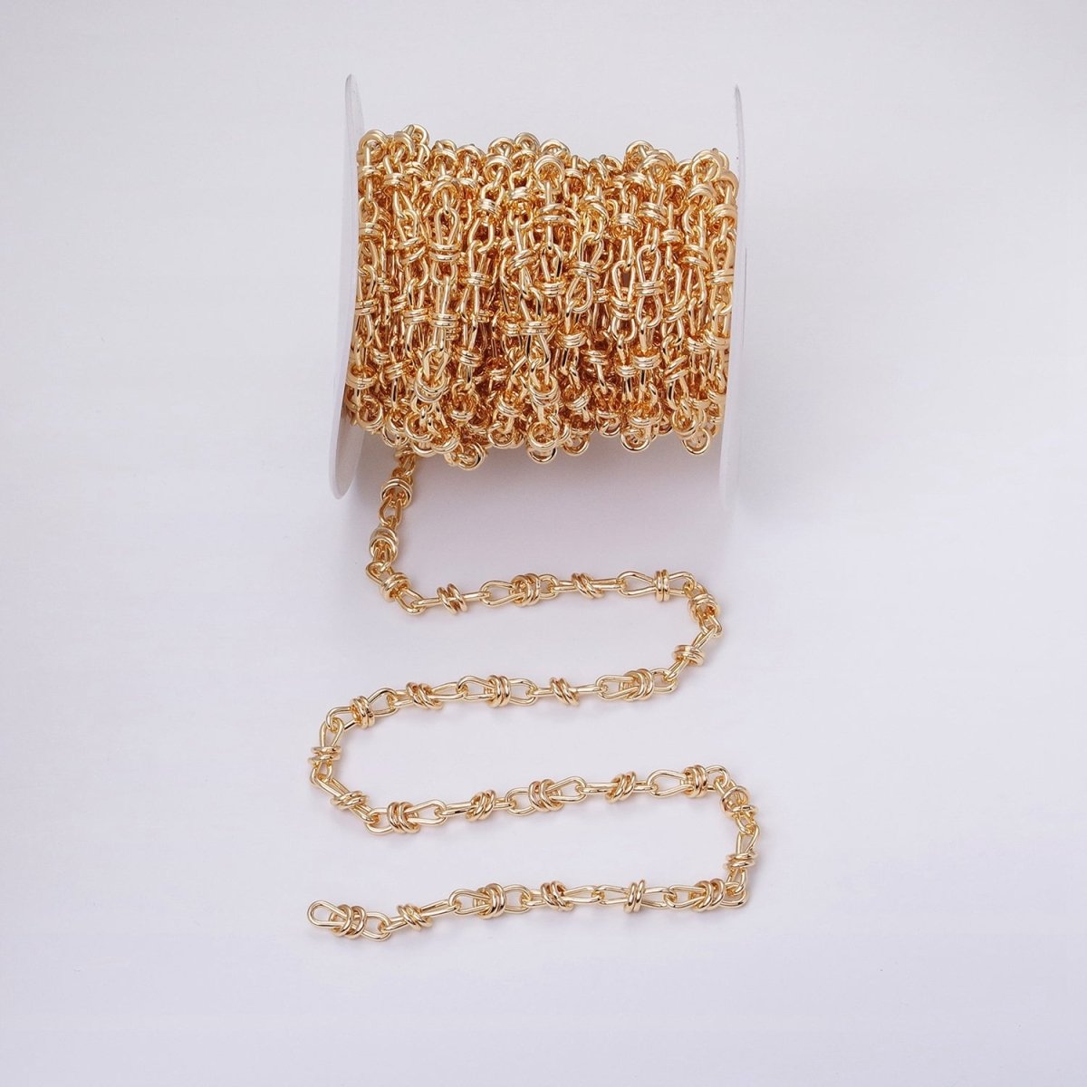 24K Gold Filled Knot Cable Chain Link Bold 6.8mm Cable Chain Link Unfinished Yard Chain in Gold &amp; Silver | ROLL-1309 ROLL-1310 Clearance Pricing