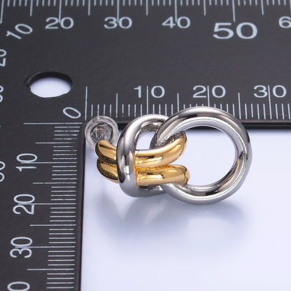24K Gold Filled Knot Doorknocker Drop Stud Earrings in Gold, Silver &amp; Mixed Metal | AB865-AB867