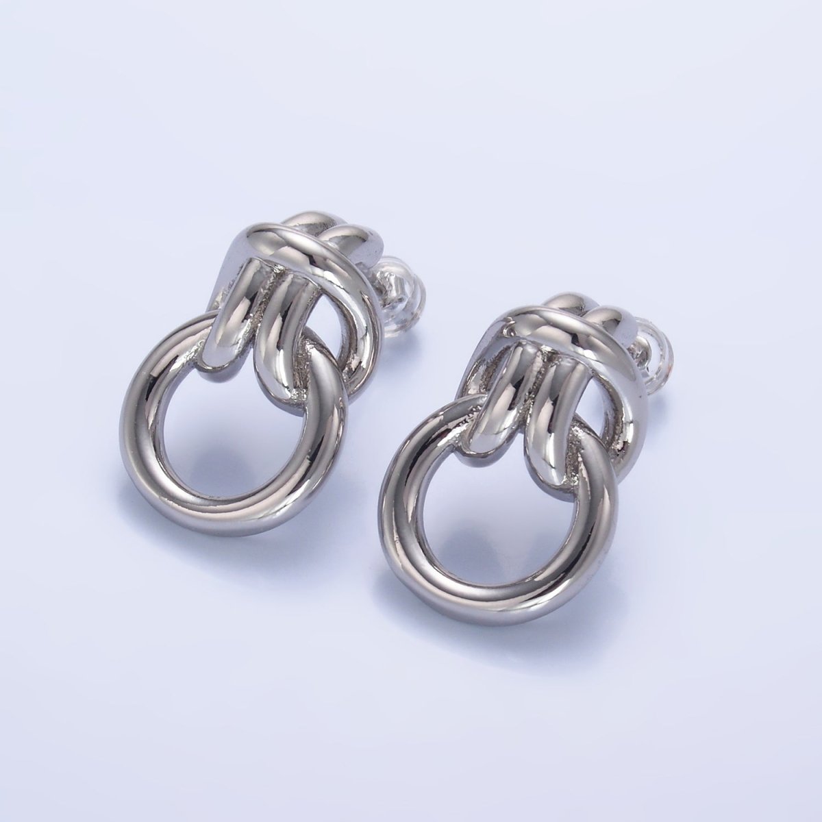 24K Gold Filled Knot Doorknocker Drop Stud Earrings in Gold, Silver &amp; Mixed Metal | AB865-AB867