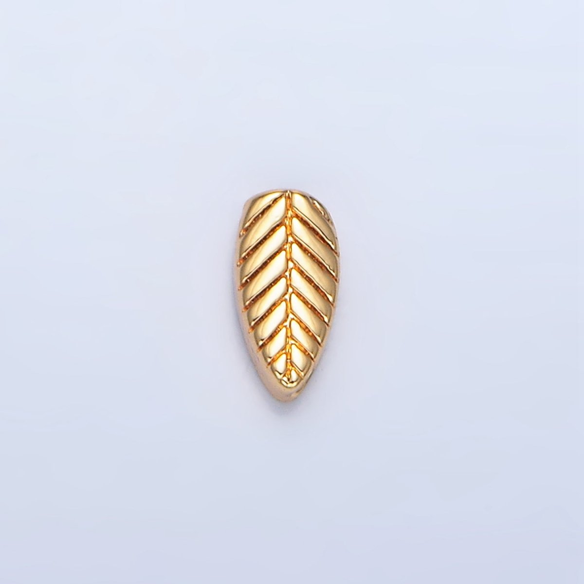 24K Gold Filled Leaf Nature Engraved Bead in Gold &amp; Silver | B912