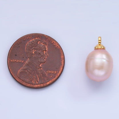 24K Gold Filled Light Purple, Pink, Dark Purple Freshwater Pearl Charm | P1573 P1577 P1578