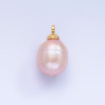 24K Gold Filled Light Purple, Pink, Dark Purple Freshwater Pearl Charm | P1573 P1577 P1578