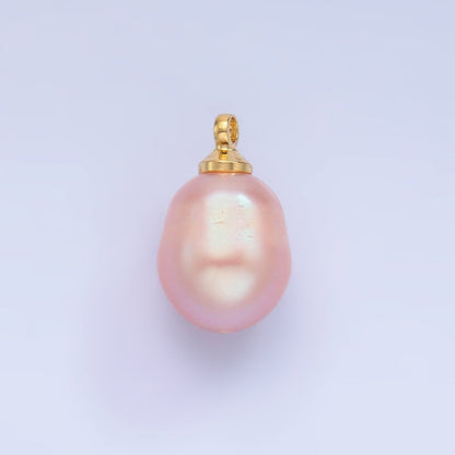 24K Gold Filled Light Purple, Pink, Dark Purple Freshwater Pearl Charm | P1573 P1577 P1578