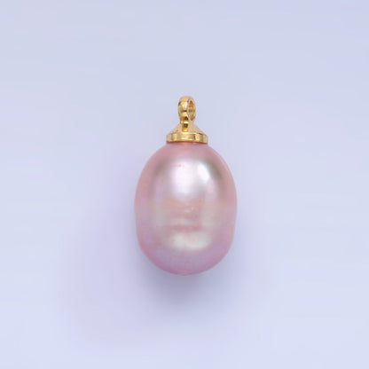 24K Gold Filled Light Purple, Pink, Dark Purple Freshwater Pearl Charm | P1573 P1577 P1578