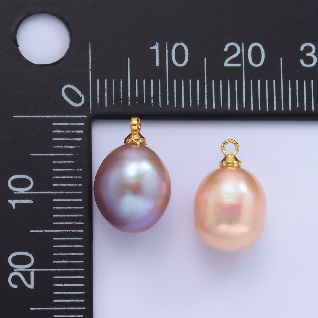 24K Gold Filled Light Purple, Pink, Dark Purple Freshwater Pearl Charm | P1580 P1583 P1584