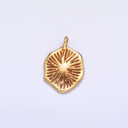 24K Gold Filled Linear Open Curved Abstract Charm | W261