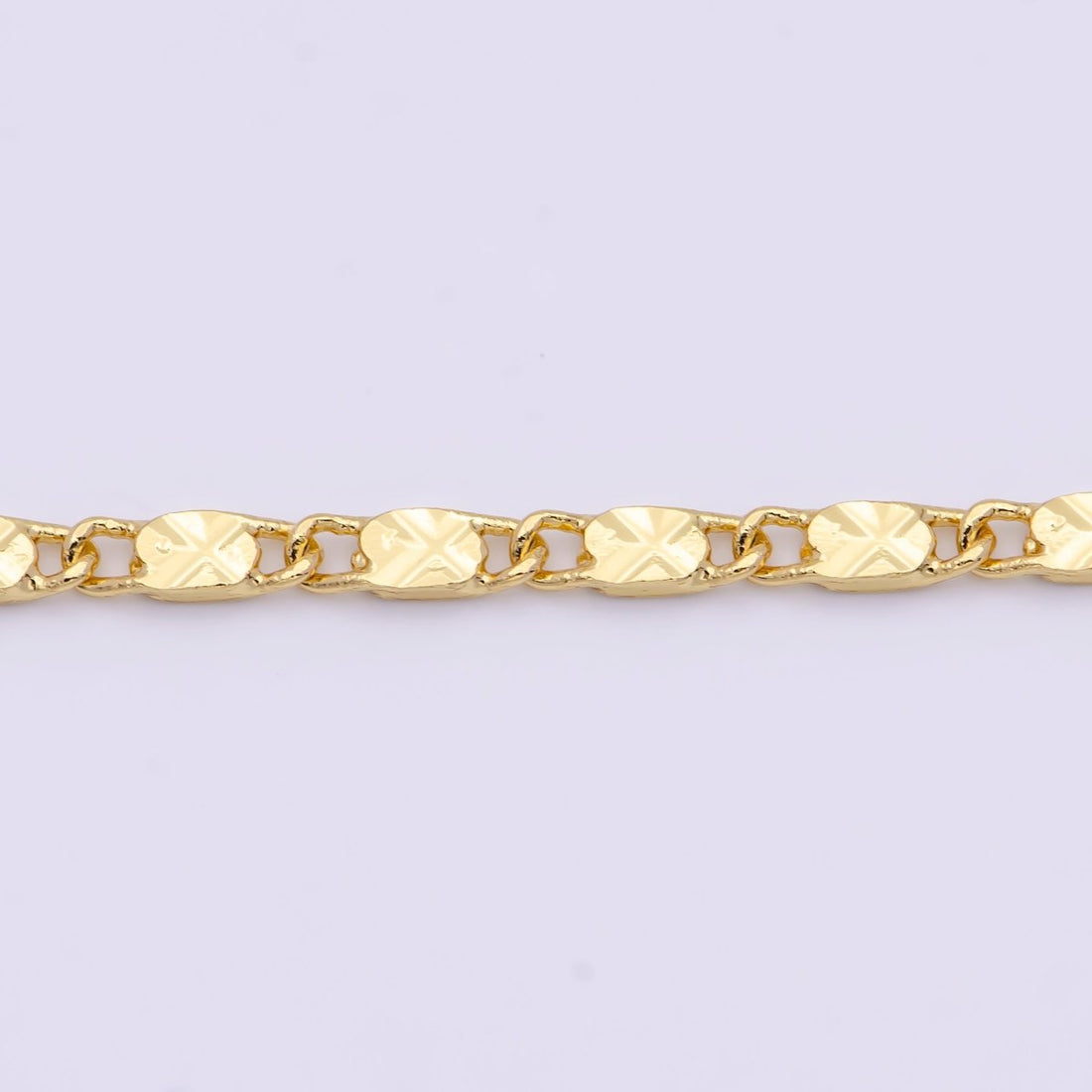 24K Gold Filled Link Sunburst Scroll Unique Chain 18 Inch Necklace with 2" Extender For Jewelry Making | WA-1090 Clearance Pricing