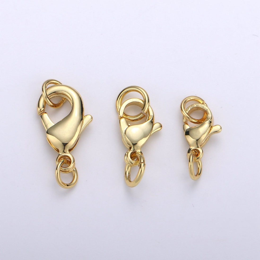 24K Gold Filled Lobster Clasp with Jump Rings for DIY Jewelry Making Necklace Bracelet Anklet  L-129 L-132 L-135