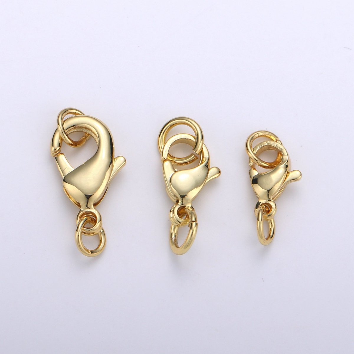 24K Gold Filled Lobster Clasp with Jump Rings for DIY Jewelry Making Necklace Bracelet Anklet  L-129 L-132 L-135