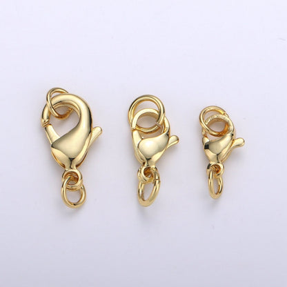 24K Gold Filled Lobster Clasp with Jump Rings for DIY Jewelry Making Necklace Bracelet Anklet  L-129 L-132 L-135