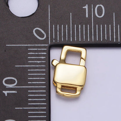 24K Gold Filled Lobster Clasps Geometric Rectangular Jewelry Closure Supply in Gold &amp; Silver | Z-127 Z-128