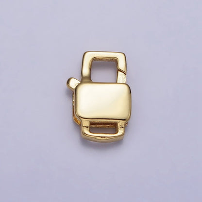 24K Gold Filled Lobster Clasps Geometric Rectangular Jewelry Closure Supply in Gold &amp; Silver | Z-127 Z-128