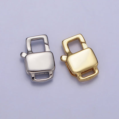 24K Gold Filled Lobster Clasps Geometric Rectangular Jewelry Closure Supply in Gold &amp; Silver | Z-127 Z-128