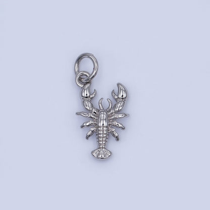 24K Gold Filled 15mm Lobster Multidimensional 3D Charm in Gold &amp; Silver | AF476