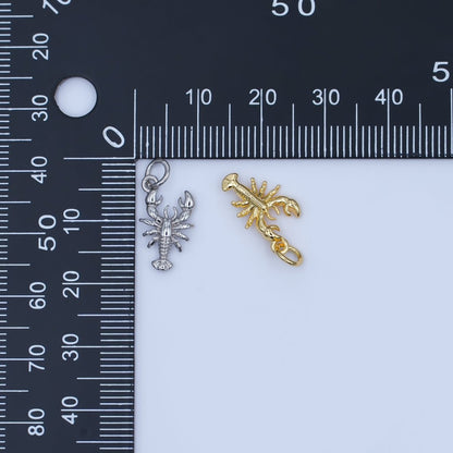 24K Gold Filled 15mm Lobster Multidimensional 3D Charm in Gold &amp; Silver | AF476