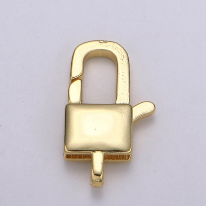 24K Gold Filled Lock Lobster Clasp DIY Jewelry Making Necklace Bracelet L-180