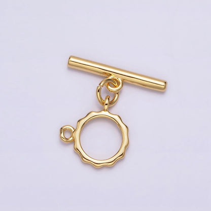 24K Gold Filled Loop Wavy Round OT Toggle Clasps Closure Jewelry Making Supply | Z-445