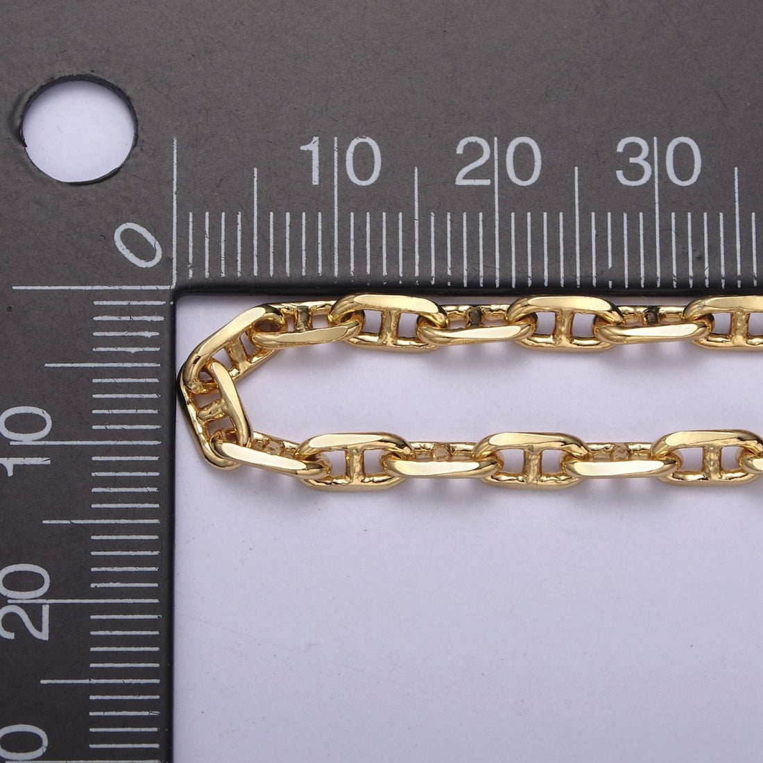 OS 24K Gold Filled Mariner Chain, 3.8mm Width Unfinished Chain For Jewelry Making | ROLL-698 Clearance Pricing